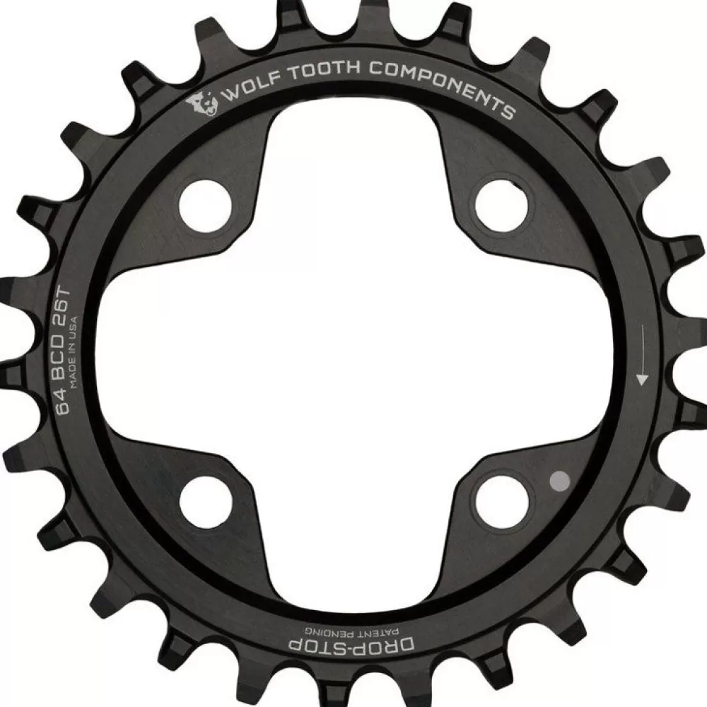 Wolf Tooth Online Single Chainring 64Mm Drop Stop Black -Parts