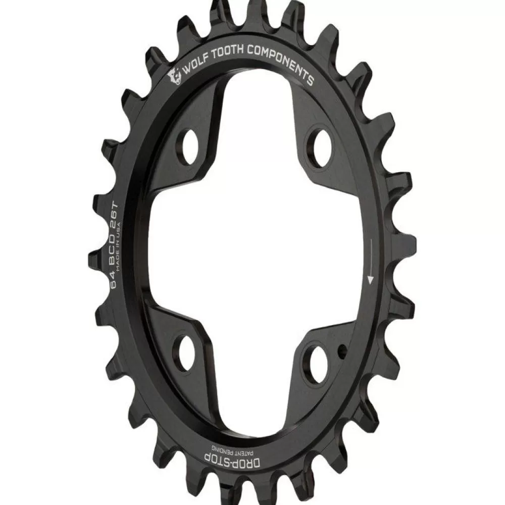 Wolf Tooth Online Single Chainring 64Mm Drop Stop Black -Parts